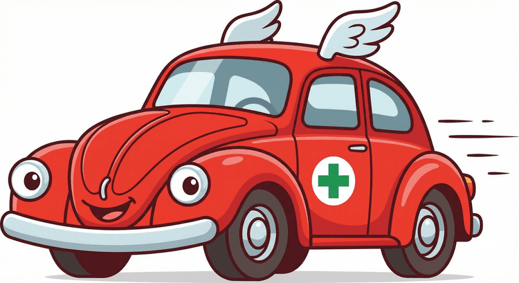 ApoKurier Maskottchen – der rote Wackel-Beetle